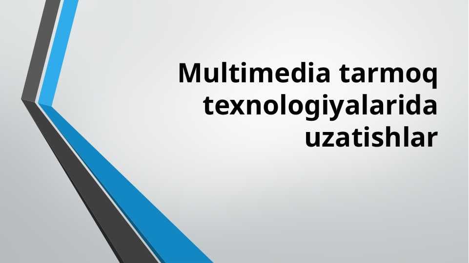 Multimedia tarmoq texnologiyalarida uzatishlar