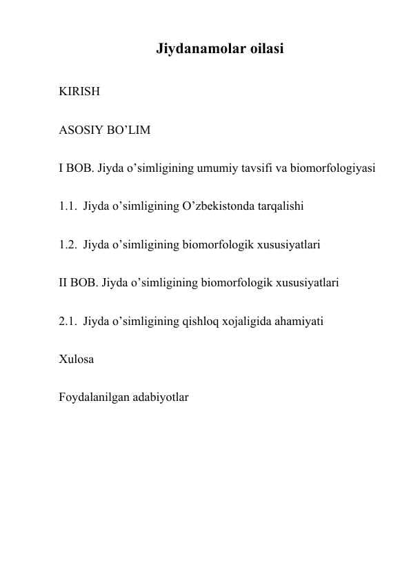 Jiydanamolar oilasi