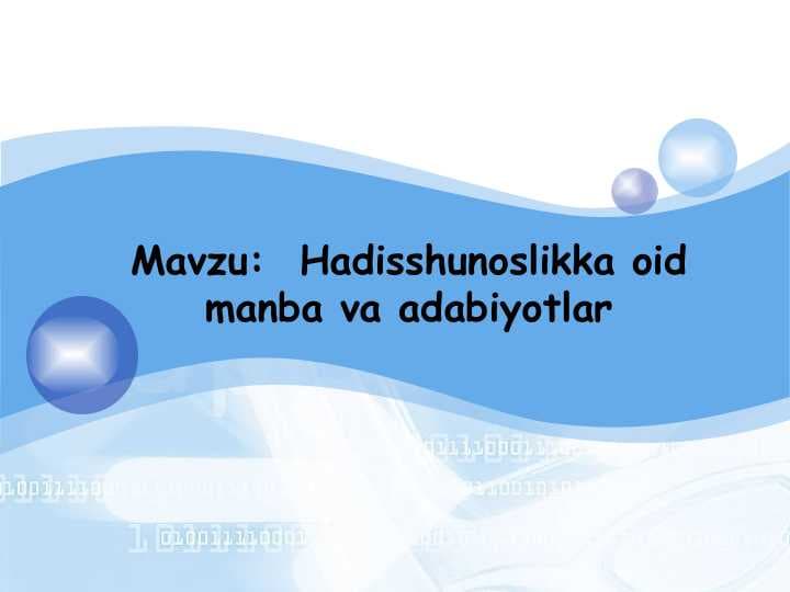 Hadisshunoslikka oid manba va adabiyotlar