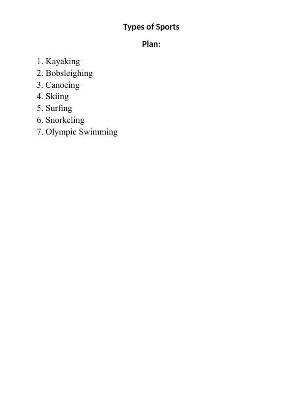 Types of Sports