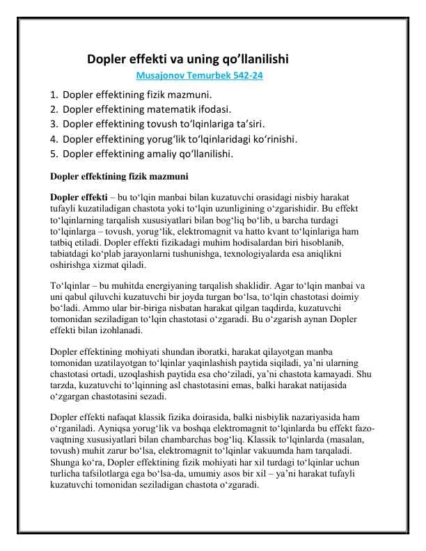 Dopler effekti referat