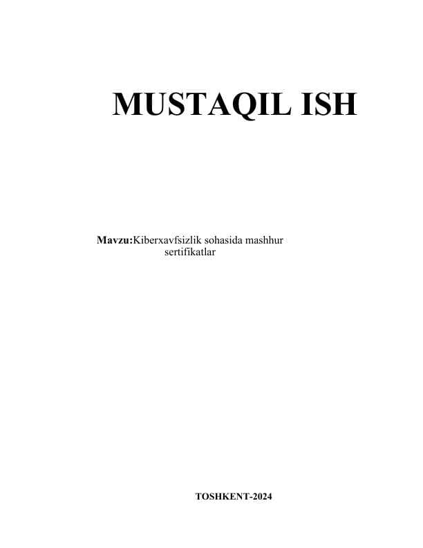 Kiberxavfsizlik sohasida mashhur sertifikatlar
