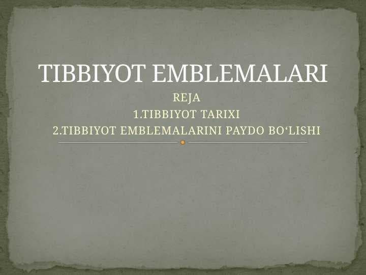 TIBBIYOT EMBLEMALARI