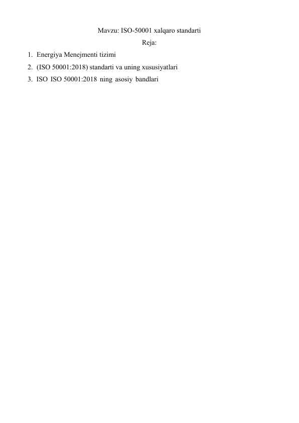 ISO-50001 xalqaro standarti