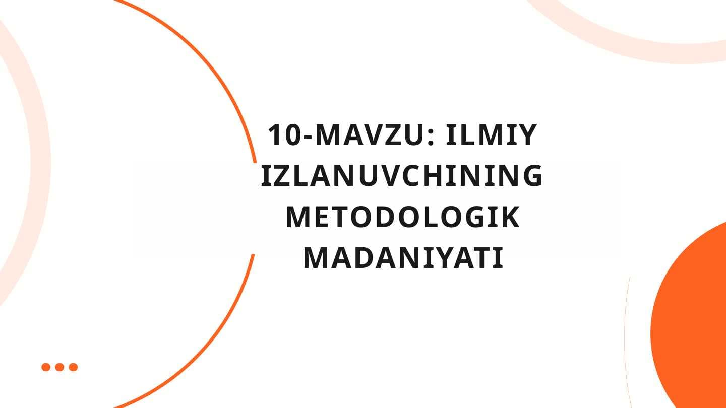Ilmiy izlanuvchining metodologik madaniyati