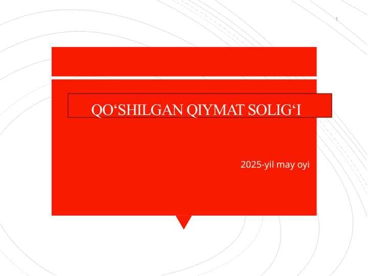 QO‘SHILGAN QIYMAT SOLIG‘I