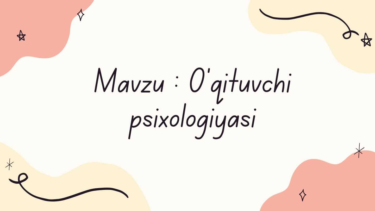 Oʻqituvchi psixologiyasi
