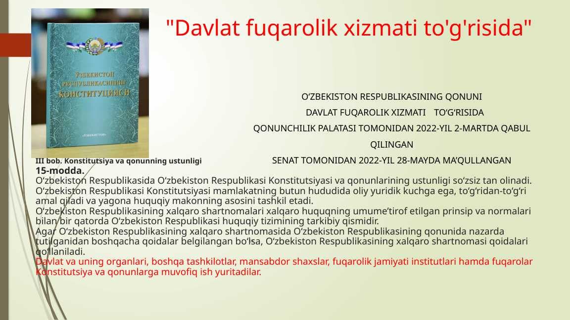 Davlat fuqarolik xizmati to'g'risida