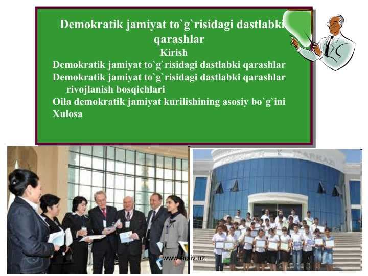 Dеmokratik jamiyat to`g`risidagi dastlabki  qarashlar