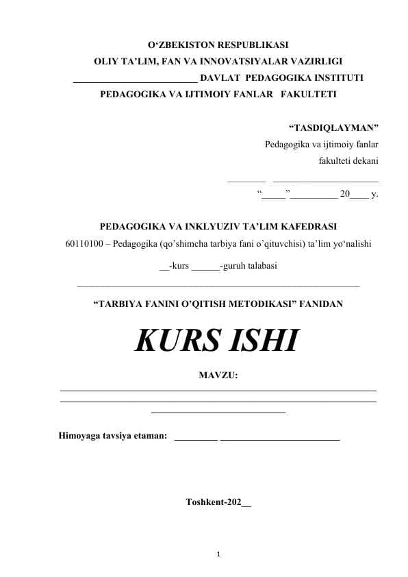 Tarbiya fanini o’qitishda xorij tajribasidan foydalanish