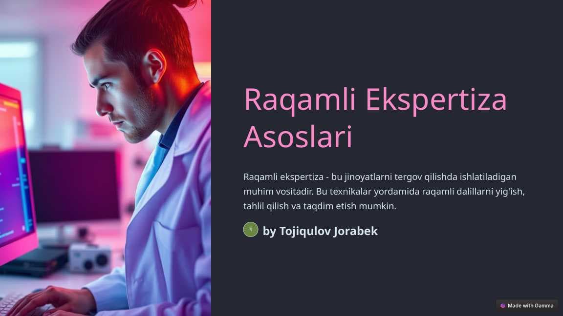 Raqamli Ekspertiza Asoslari