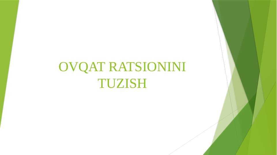 OVQAT RATSIONINI TUZISH