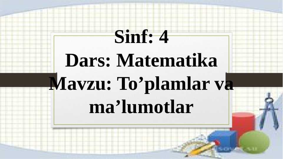 Toplamlar va malumotlar
