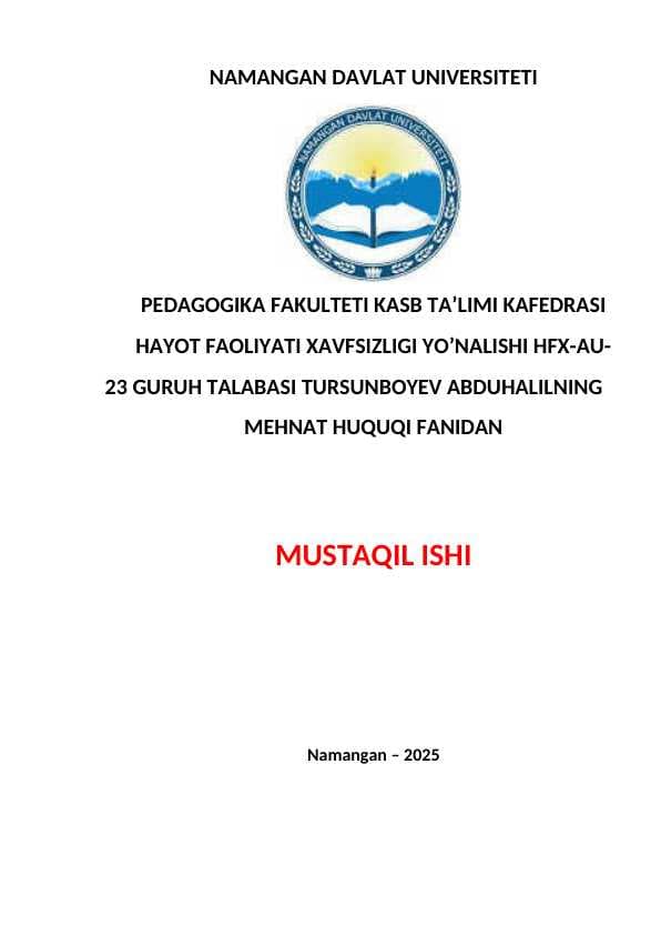MEHNAT NIZOLARNI HAL ETISH TARTIBI