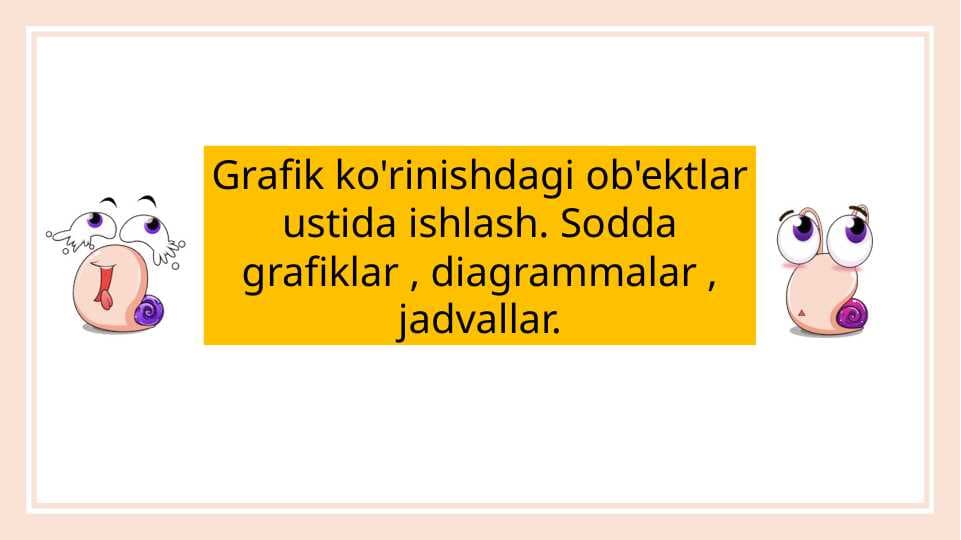 Grafik ko'rinishdagi ob'ektlar ustida ishlash. Sodda grafiklar , diagrammalar