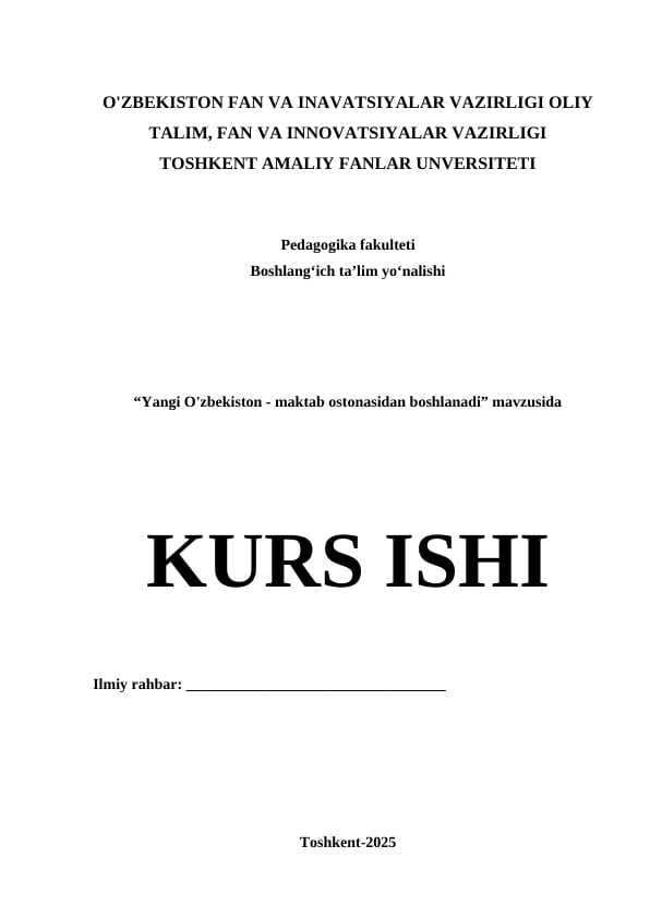 Yangi O'zbekiston - maktab ostonasidan boshlanadi