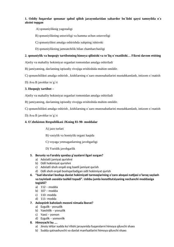 Huquq test 1