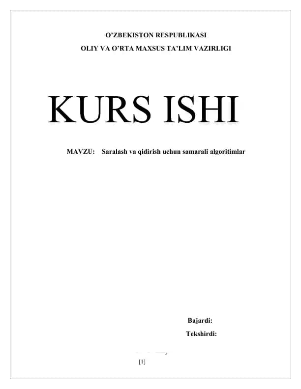 Saralash va qidirish uchun samarali algoritimlar