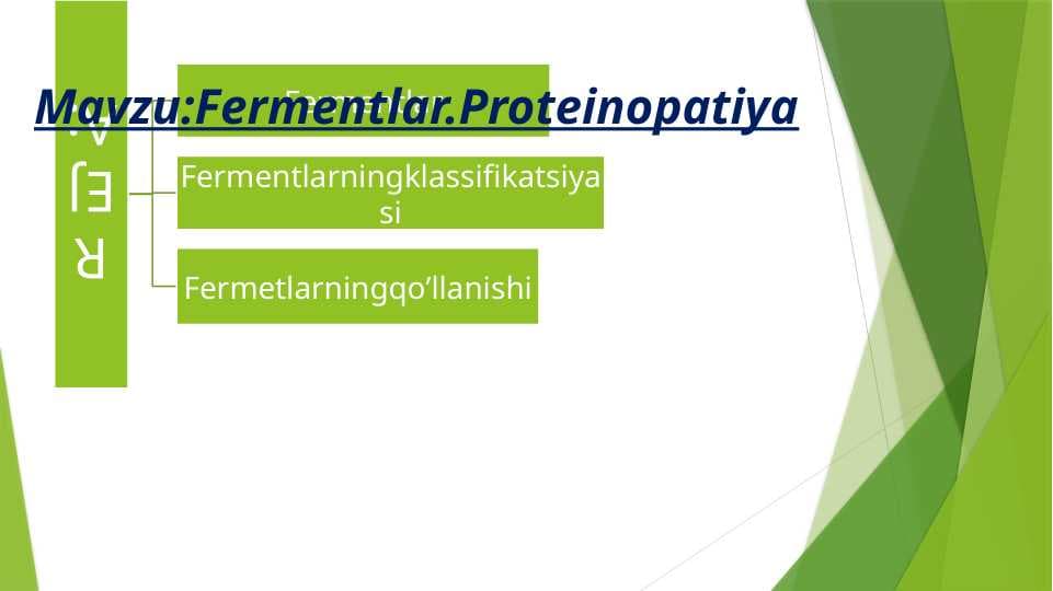 Fermentlar. Proteinopatiya