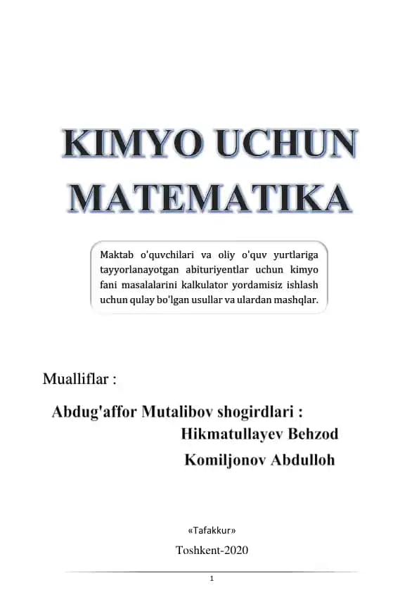 Kimyo uchun matematika