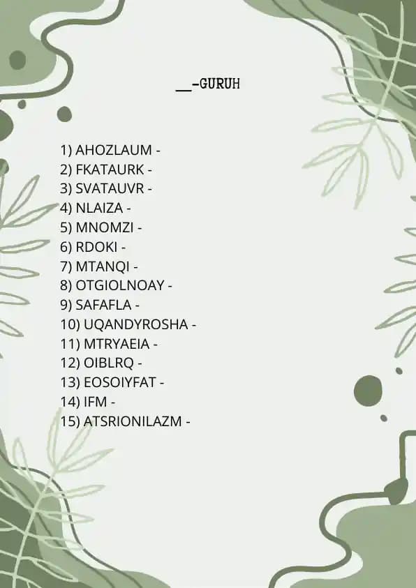 Falsafa fanidan metod - tarqatma material