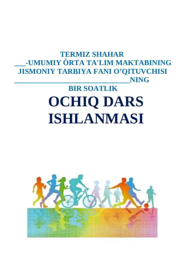 JISMONIY TARBIYA ochiq dars