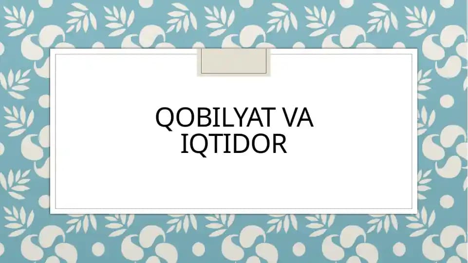 Qobiliyat va iqtidor