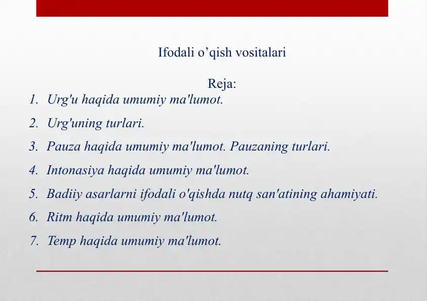Ifodali o’qish vositalari