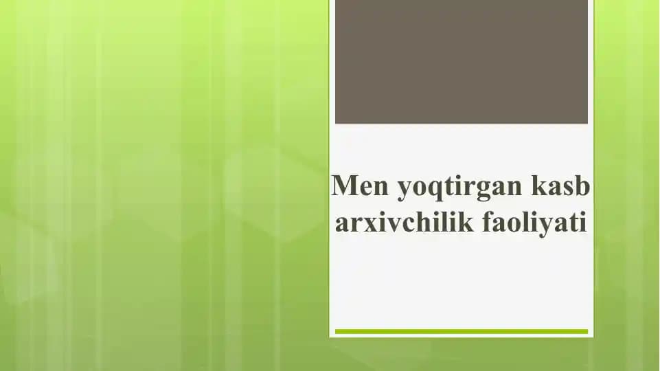 Arxivchilik faoliyati