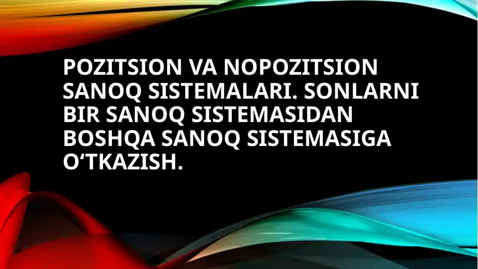 Sanoq sistemalari