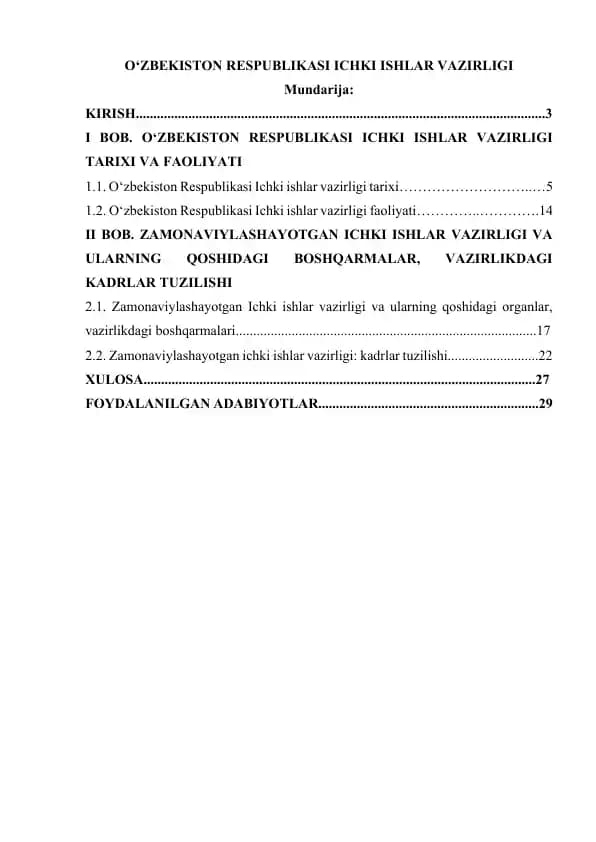 O‘ZBEKISTON RESPUBLIKASI ICHKI ISHLAR VAZIRLIGI