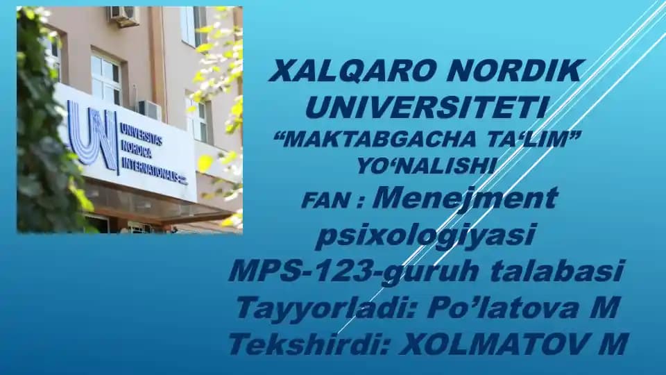 Xodimlarni boshqarishning ijtimoiy-psixologik asoslari