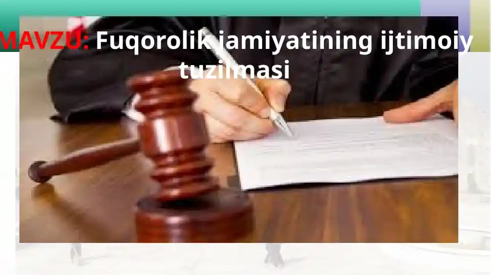 Fuqorolik jamiyatining ijtimoiy tuzilmasi