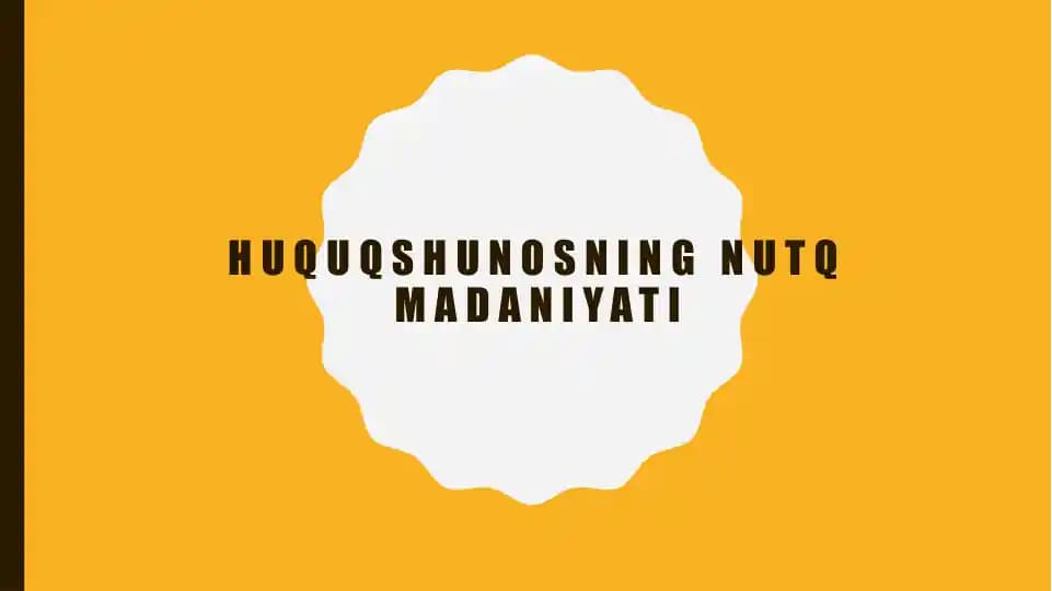 Huquqshunosning nutq madaniyati