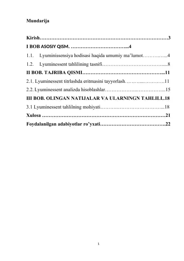 Lyuminessent metod analiz