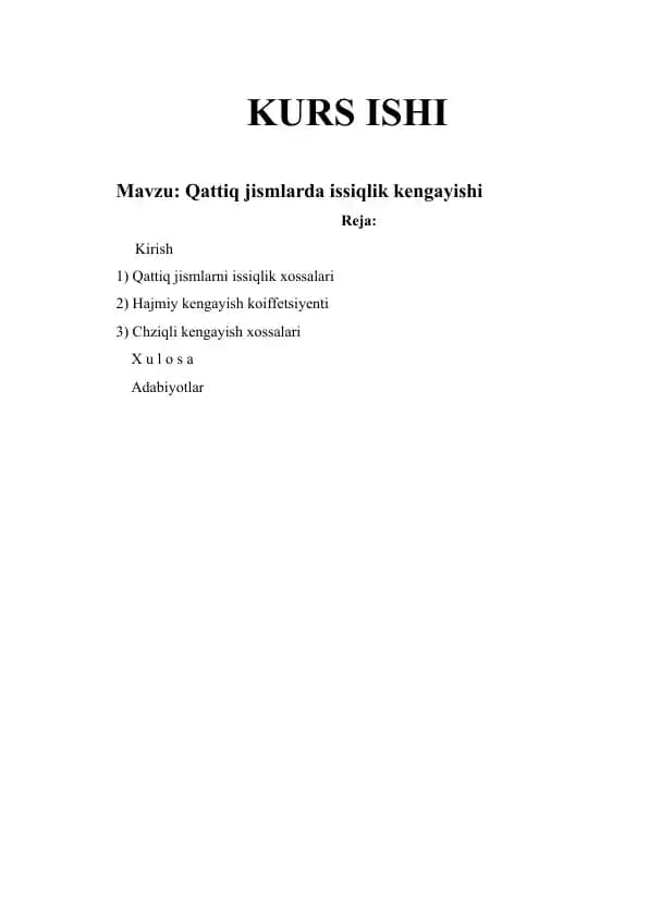 Qattiq jismlarda issiqlik kengayishi