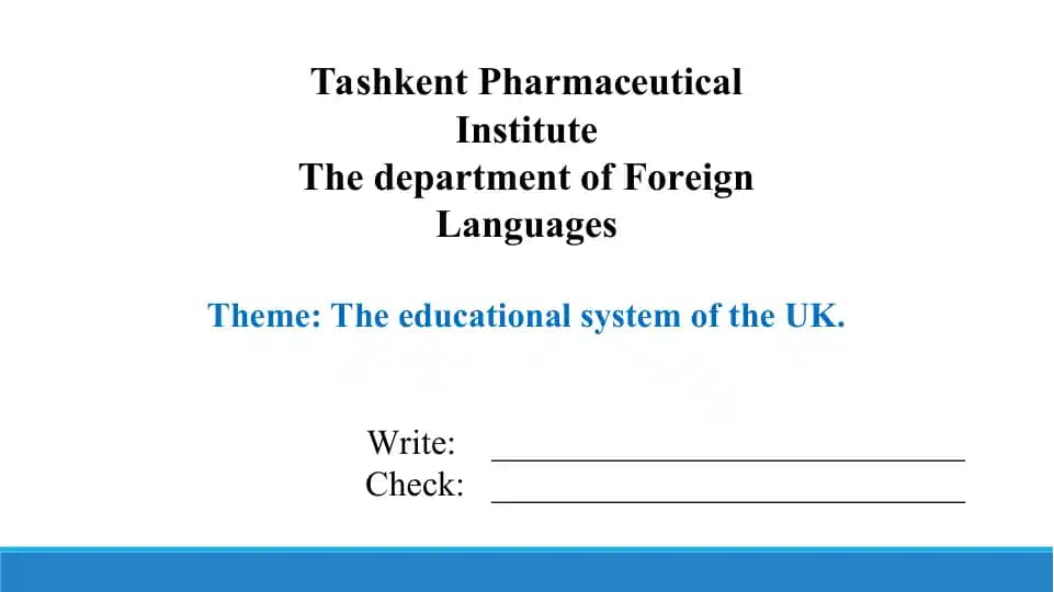 3.2. The educational system of the UK . Taqdimot17 bet