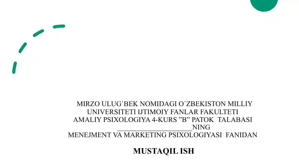 Boshqaruv uslublarining o`ziga xosligi
