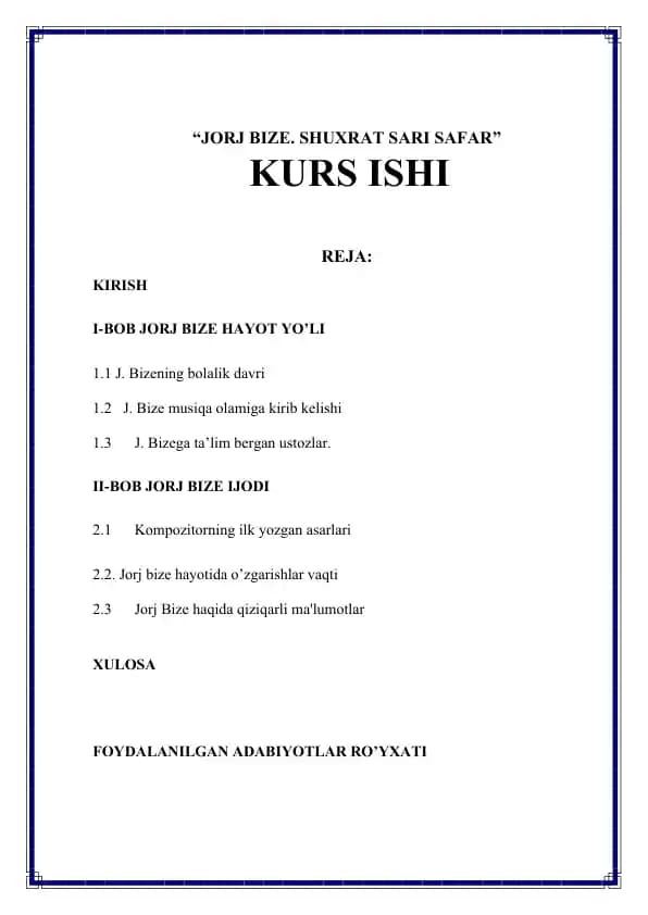 JORJ BIZE. SHUXRAT SARI SAFAR