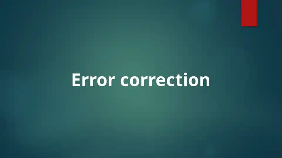 Error correction