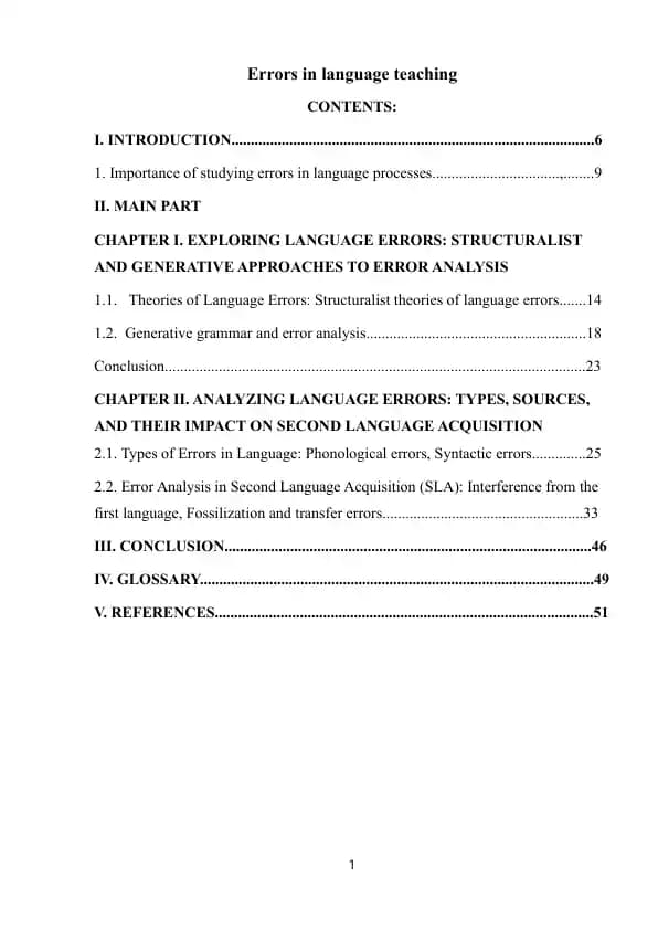 Errors in language teaching