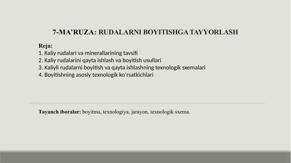 Rudalarni bo‘yitishga tayyorlash