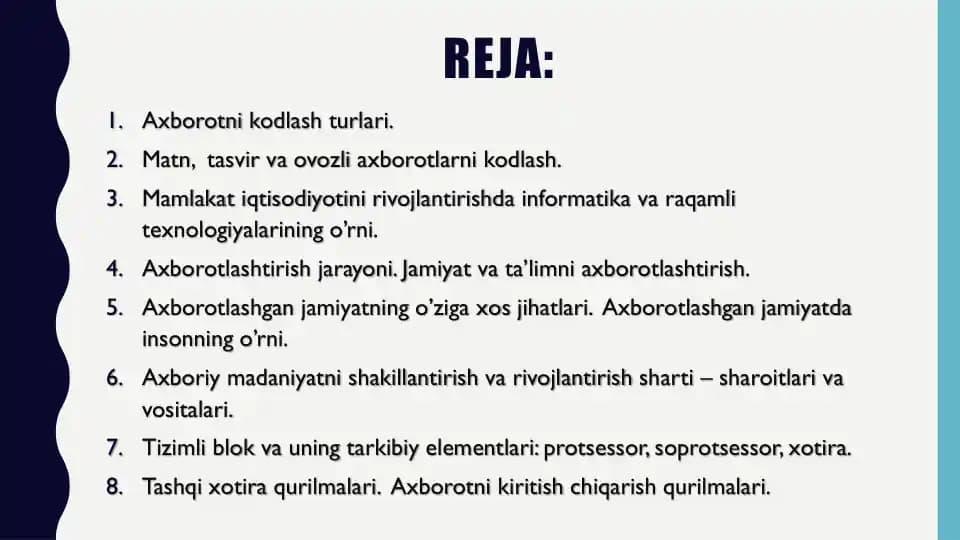 Axborotni Kodlash Usullari