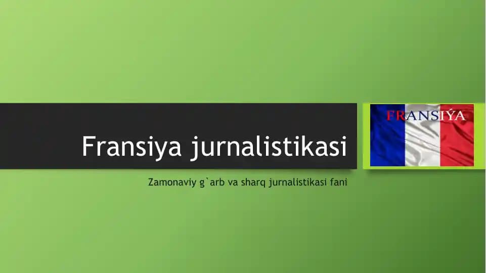 Fransiya jurnalistikasi
