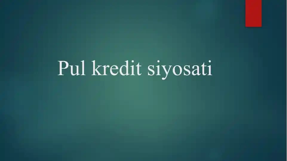 Pul kredit siyosati