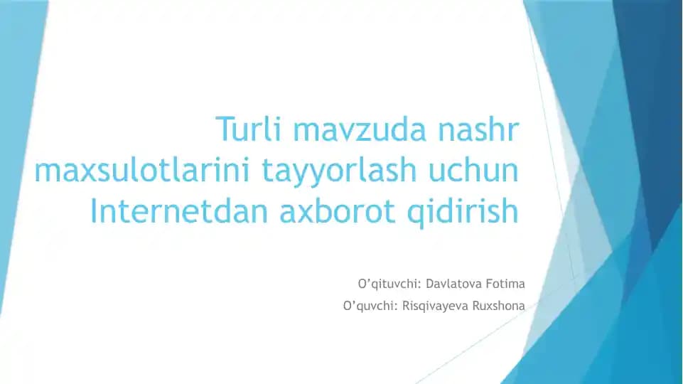 Internetda axborot qidirish