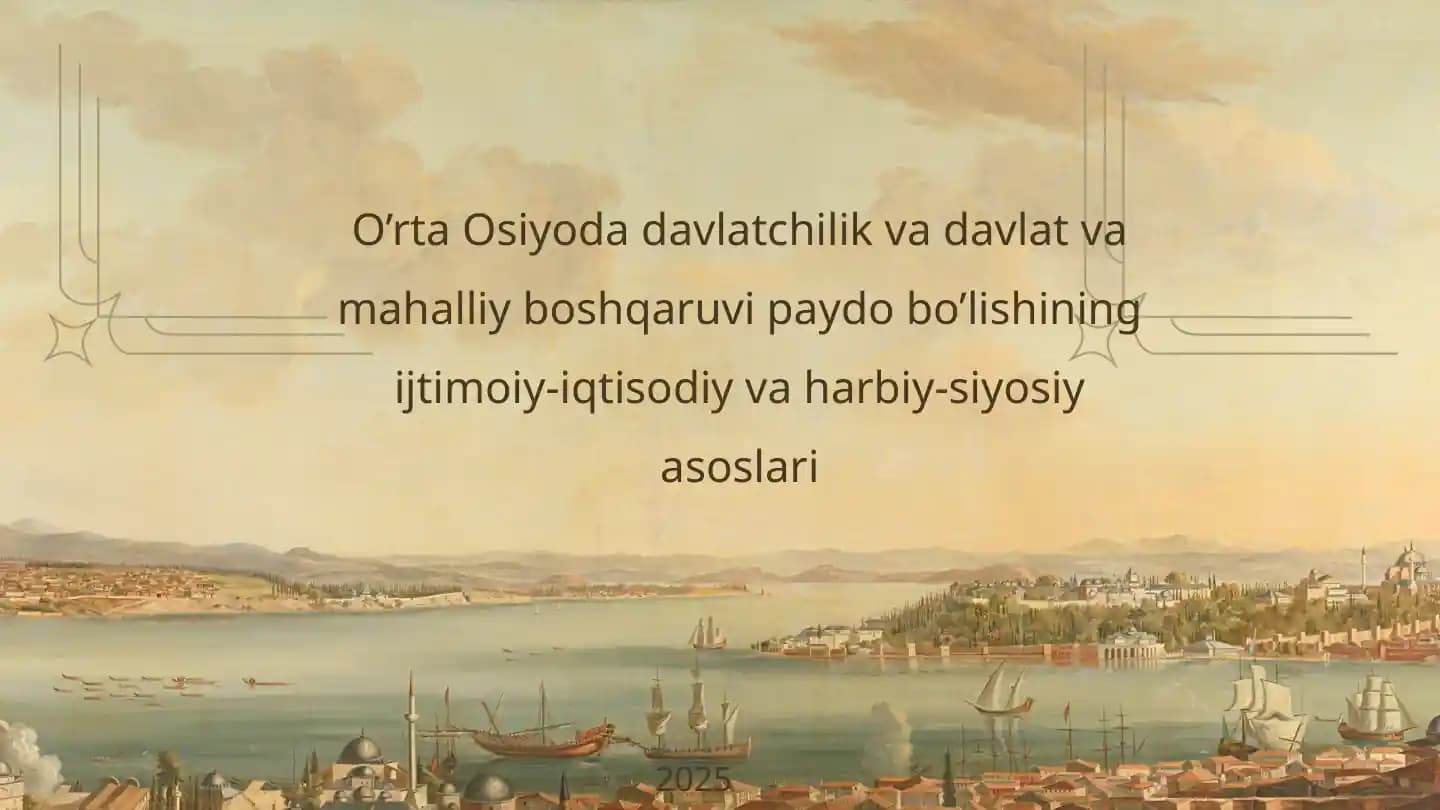 O’rta Osiyoning davlat boshqaruvining asoslari