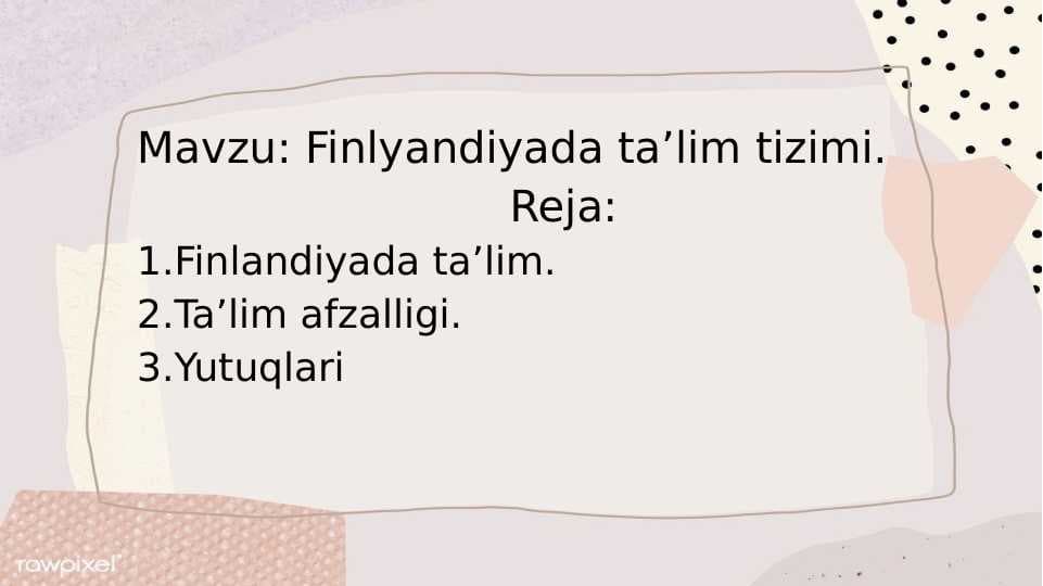 Finlyandiyada taʼlim tizimi