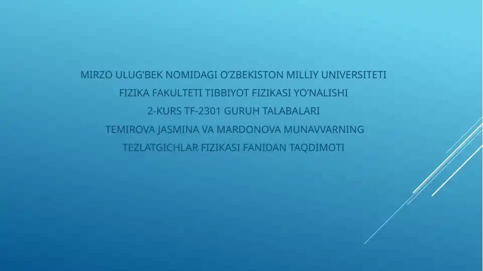 KASKADLI GENERATORLAR TUZILISHI VA ISHLASH PRINSIPLARI