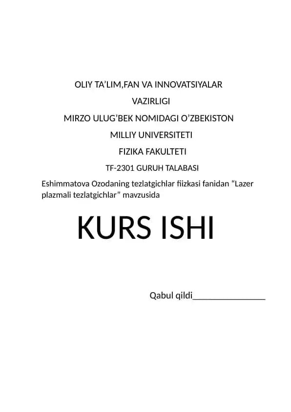 Lazer plazmali tezlatgichlar
